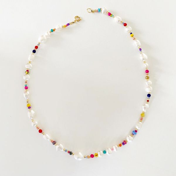2020 autumn new irregular pearl necklace colored rice beads mix and match bohemian rainbow choker handmade wild neck accessories, Golden;silver
2020 autumn new irregular pearl necklace colored rice beads mix and match bohemian rainbow choker handmade wild neck accessories, Golden;silver