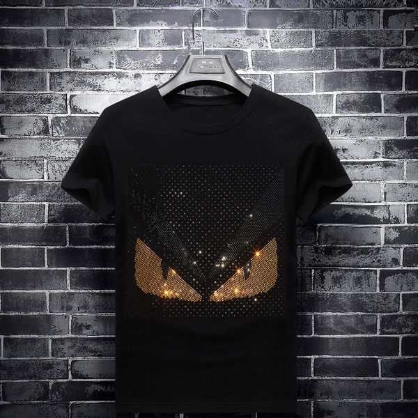 summer clothing men's fashion brand drilling t-shirt short sleeve men's round neck half sleeve korean style social guy large size, White;black
summer clothing men's fashion brand drilling t-shirt short sleeve men's round neck half sleeve korean style social guy large size, White;black