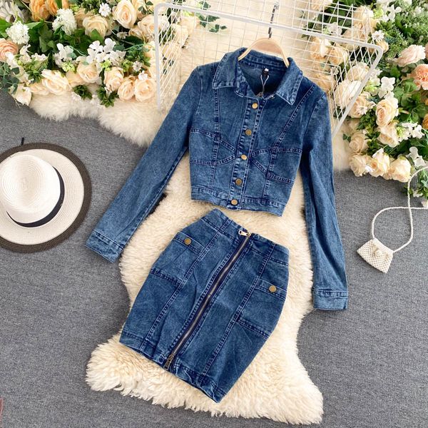 amolapha women jeans jacket skirts sets turn-down collar denim jean buttons coats skirt suits outfits, Gray
amolapha women jeans jacket skirts sets turn-down collar denim jean buttons coats skirt suits outfits, Gray