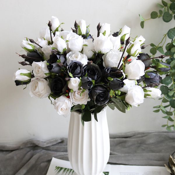 decorative flowers & wreaths 3pcs 3 heads retro black white rose artificial silk for wedding home decoration fake fall decorations
decorative flowers & wreaths 3pcs 3 heads retro black white rose artificial silk for wedding home decoration fake fall decorations