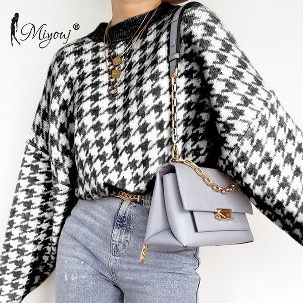women's sweaters miyouj retro pullover houndstooth sweater geometric khaki jumper streetwear autumn winter women pullovers, White;black
women's sweaters miyouj retro pullover houndstooth sweater geometric khaki jumper streetwear autumn winter women pullovers, White;black