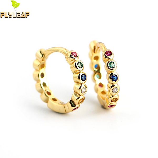 925 sterling silver multicolor zircon hoop earrings for women lady student fine jewelry flyleaf, Golden;silver
925 sterling silver multicolor zircon hoop earrings for women lady student fine jewelry flyleaf, Golden;silver
