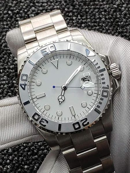 wristwatches white sterile dial mens' watches 40mm sapphire glass ceramic bezel automatic mechanical watch men luminous waterproof cale, Slivery;brown
wristwatches white sterile dial mens' watches 40mm sapphire glass ceramic bezel automatic mechanical watch men luminous waterproof cale, Slivery;brown