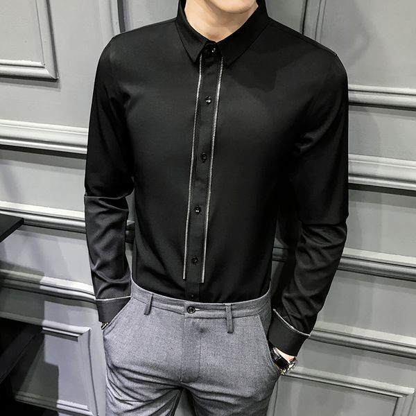 men's casual shirts gzdeerax mens long sleeve solid color korean shirt fashion slim fit nightclub party man 5xl, White;black
men's casual shirts gzdeerax mens long sleeve solid color korean shirt fashion slim fit nightclub party man 5xl, White;black