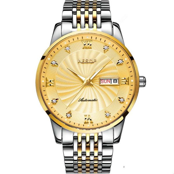 relogio masculino aesop japan automatic mechanical watch mens steel wristwatch business waterproof male clock date montre homme, Slivery;brown
relogio masculino aesop japan automatic mechanical watch mens steel wristwatch business waterproof male clock date montre homme, Slivery;brown