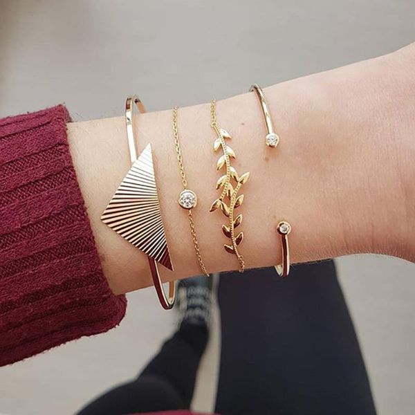 charm bracelets womens bracelet fashion personality leaf open 4 piece set jewelry adjust elegant 7.23, Golden;silver
charm bracelets womens bracelet fashion personality leaf open 4 piece set jewelry adjust elegant 7.23, Golden;silver