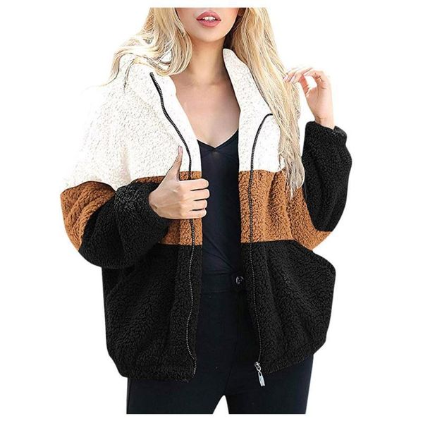 Women Jacket Women s Contract Color Fleece Long Sleeve Hooded Zipper Jacket Coat Outwear Women s Winter
Women Jacket Women s Contract Color Fleece Long Sleeve Hooded Zipper Jacket Coat Outwear Women s Winter