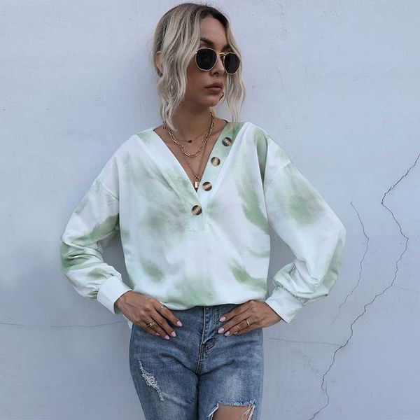 women's blouses & shirts shyloli v-neck tie-dye loose button blusas clothes ladies lantern sleeve fashion pullover women autumn and, White
women's blouses & shirts shyloli v-neck tie-dye loose button blusas clothes ladies lantern sleeve fashion pullover women autumn and, White