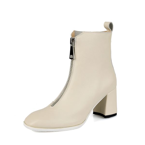 boots genuine leather zippers women's ankle fashion square toe thick high heels ladies party casual shoes woman, Black
boots genuine leather zippers women's ankle fashion square toe thick high heels ladies party casual shoes woman, Black