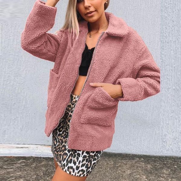 women's fur & faux warm coat wollen fashion lady casual jacket winter women solid zipper outerwear teddy manteau femme, Black
women's fur & faux warm coat wollen fashion lady casual jacket winter women solid zipper outerwear teddy manteau femme, Black