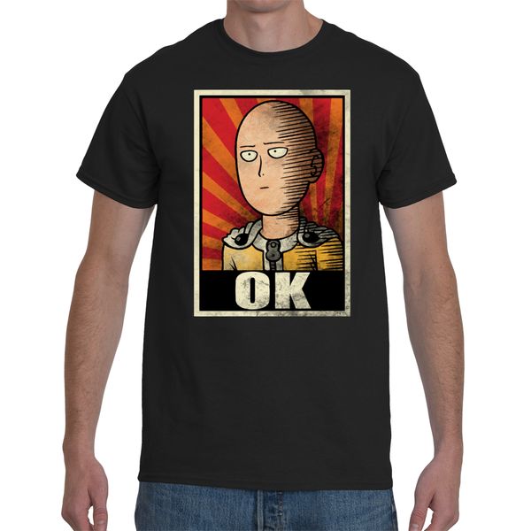 casual printing tee t-shirt one punch man ok poster summer t-shirt