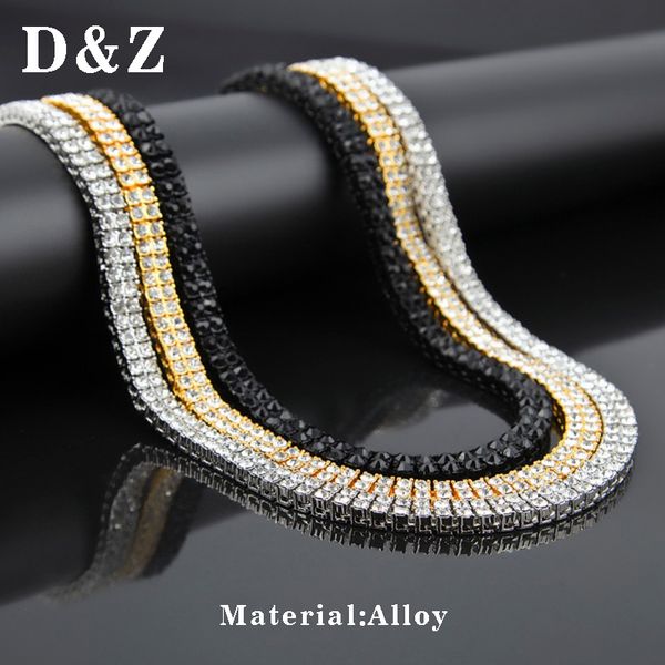 chains d&z double rows iced out bling crystal tennis chain necklace for men hip hop rock jewelry accessories, Silver
chains d&z double rows iced out bling crystal tennis chain necklace for men hip hop rock jewelry accessories, Silver