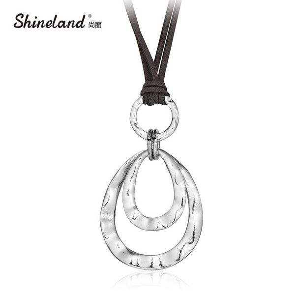 shineland 2 layer retro long necklace women new trendy fashion jewelry artificial leather rope double circles necklace & pendant, Silver
shineland 2 layer retro long necklace women new trendy fashion jewelry artificial leather rope double circles necklace & pendant, Silver
