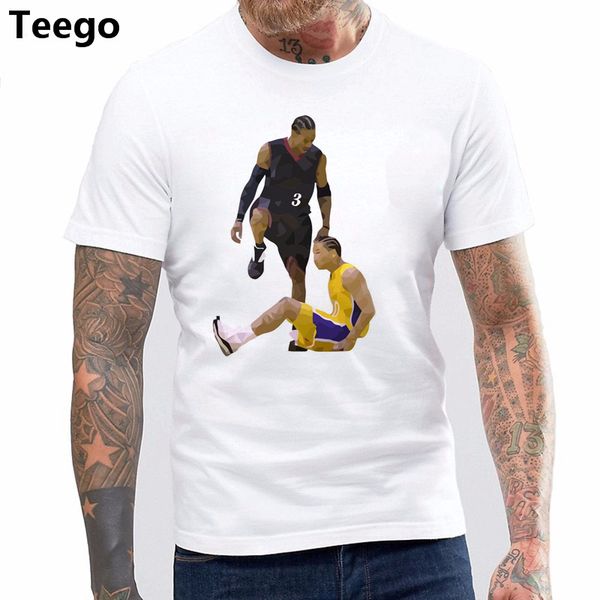 cotton o-neck printed t-shirt allen iverson step over tyronn lue t-shirt