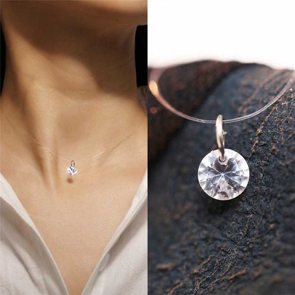 luokey crystal rhinestone cubic zircon choker fashion invisible transparent fish line luxury necklace collares jewelry for women, Silver
luokey crystal rhinestone cubic zircon choker fashion invisible transparent fish line luxury necklace collares jewelry for women, Silver