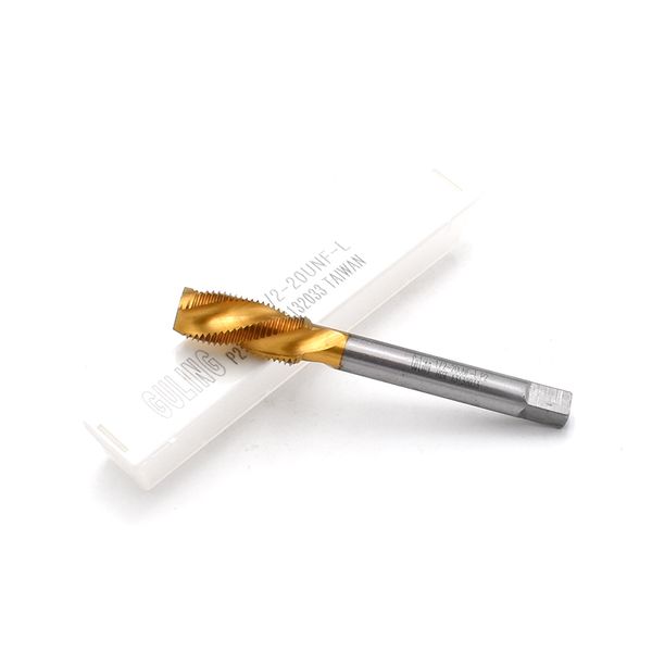 guling left thread unc/unf standard hss-e thread spiral fluted taps with tin coating left hand machine tap
guling left thread unc/unf standard hss-e thread spiral fluted taps with tin coating left hand machine tap