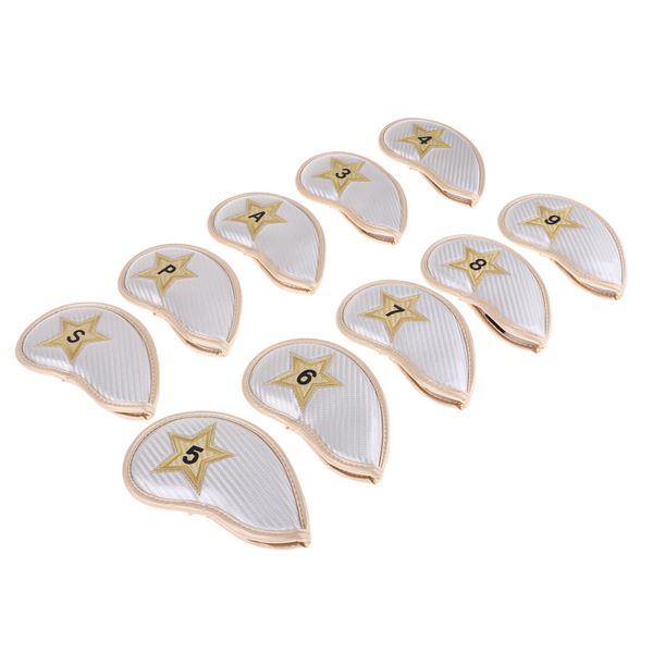 10 pieces waterproof golf iron head covers pu cap light protection
10 pieces waterproof golf iron head covers pu cap light protection