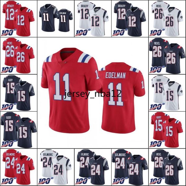 new england nfc patriots men #11 julian edelman 12 tom brady 26 sony michel 15 n'keal harry women youth 100th jersey, Black;red 
new england nfc patriots men #11 julian edelman 12 tom brady 26 sony michel 15 n'keal harry women youth 100th jersey, Black;red