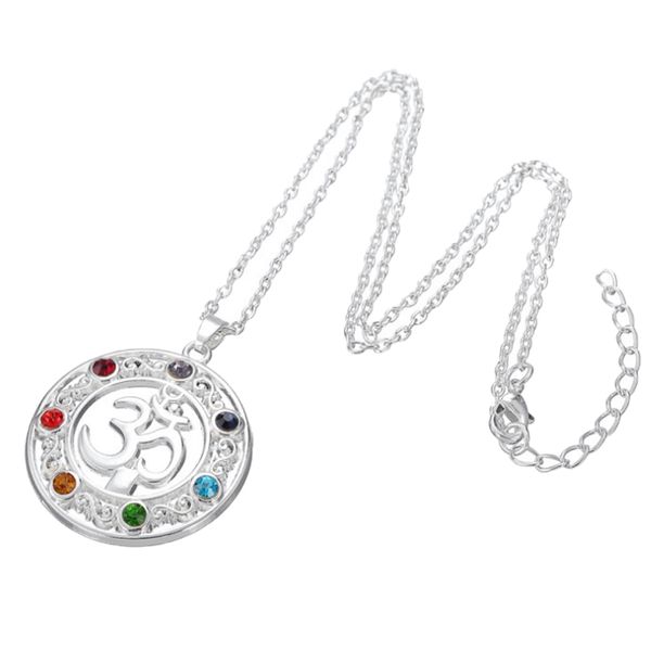 sanskrit om aum pendant colorful rhinestone chain amulet pendant necklace, Silver
sanskrit om aum pendant colorful rhinestone chain amulet pendant necklace, Silver