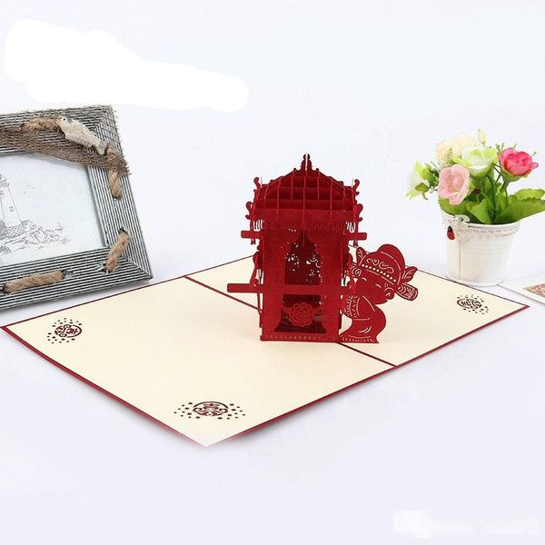 wholesale new handmade 3d pop up cards chinese asian style red bridal sedan chair for marriage greeting cards
wholesale new handmade 3d pop up cards chinese asian style red bridal sedan chair for marriage greeting cards