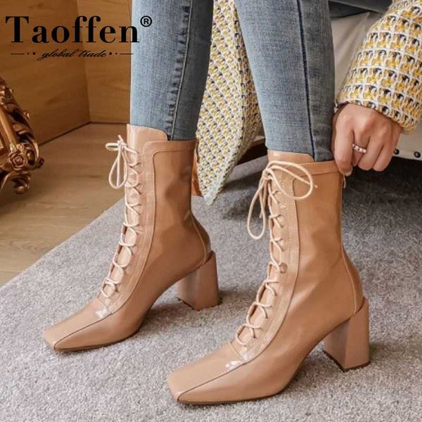 taoffen women ankle boots thick heel cross strap square toe zipper shoes warm boots women fashion footwear size 34-39, Black
taoffen women ankle boots thick heel cross strap square toe zipper shoes warm boots women fashion footwear size 34-39, Black