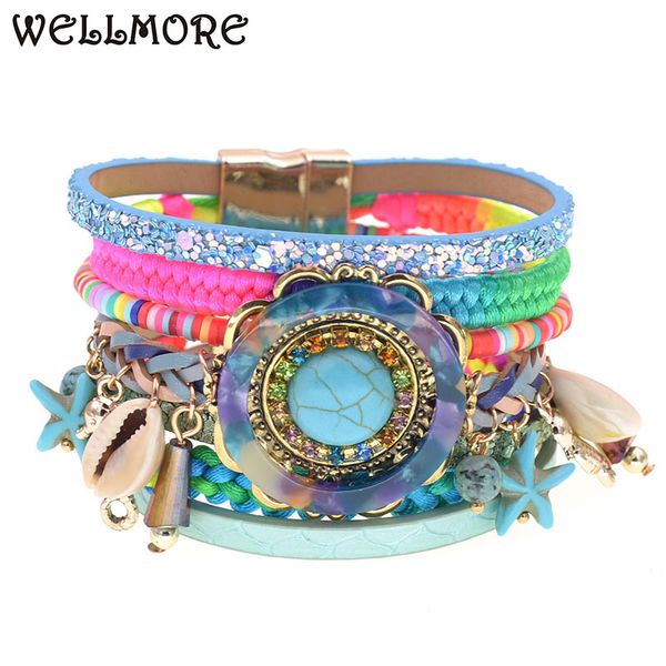 charm bracelets wellmore shell bohemia women leather for fashion jewelry drop wholesale, Golden;silver
charm bracelets wellmore shell bohemia women leather for fashion jewelry drop wholesale, Golden;silver