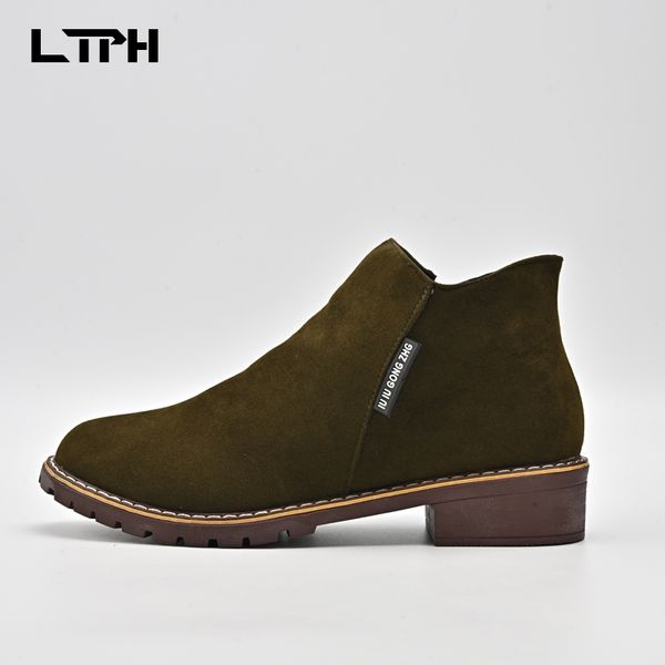 lpth boots 2020 autumn and winter new korean style side zipper low flat heel british style women's shoes, Black
lpth boots 2020 autumn and winter new korean style side zipper low flat heel british style women's shoes, Black