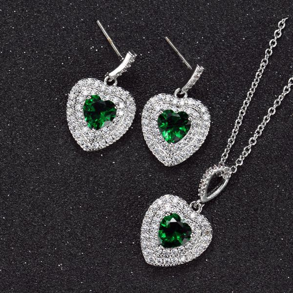 love crystal heart jewelry sets for women cz stone charm pendants necklaces earrings jewellery set bridal wedding, Silver
love crystal heart jewelry sets for women cz stone charm pendants necklaces earrings jewellery set bridal wedding, Silver