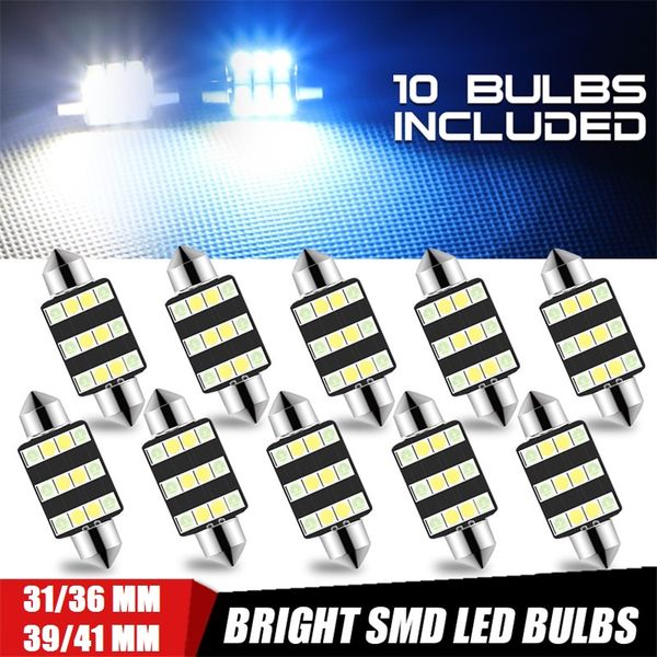 10x c5w c10w led festoon bulb 31mm 36mm 39mm 41mm white blue led light 3030 12led smd 12v car interior light reading singal lamp
10x c5w c10w led festoon bulb 31mm 36mm 39mm 41mm white blue led light 3030 12led smd 12v car interior light reading singal lamp