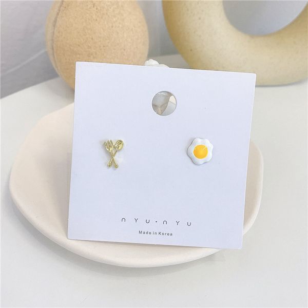 fashion metal geometry mini generic tools contracted egg knife and fork asymmetric stud earrings for women accessories trendy, Silver
fashion metal geometry mini generic tools contracted egg knife and fork asymmetric stud earrings for women accessories trendy, Silver
