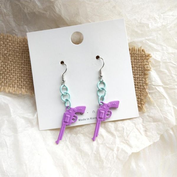 ziccowong purple toy gun dangle earrings vintage colorful long chain statement drop earring for woman girl party brincos jewelry, Silver
ziccowong purple toy gun dangle earrings vintage colorful long chain statement drop earring for woman girl party brincos jewelry, Silver