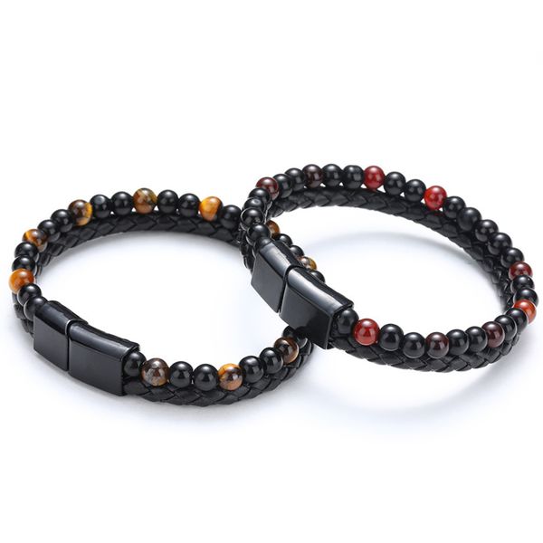 men jewelry stone pu leather bracelets magnetic clasp beaded braided double layer bracelet for men boys ll@17, Golden;silver
men jewelry stone pu leather bracelets magnetic clasp beaded braided double layer bracelet for men boys ll@17, Golden;silver