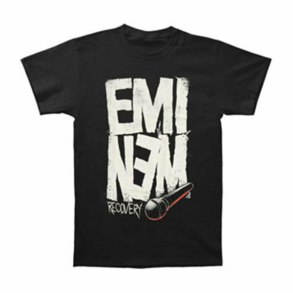 eminem men's recovery microphone t-shirt black rockabilia tee tee shirt