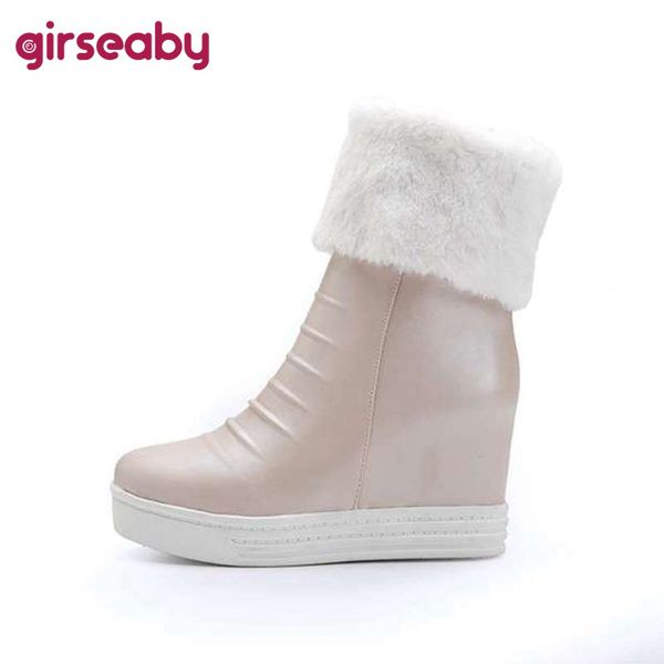 girseaby wedge high heels shoes woman winter snow boots zipper warm plush women height increase waterproof ankle boots size 8, Black
girseaby wedge high heels shoes woman winter snow boots zipper warm plush women height increase waterproof ankle boots size 8, Black