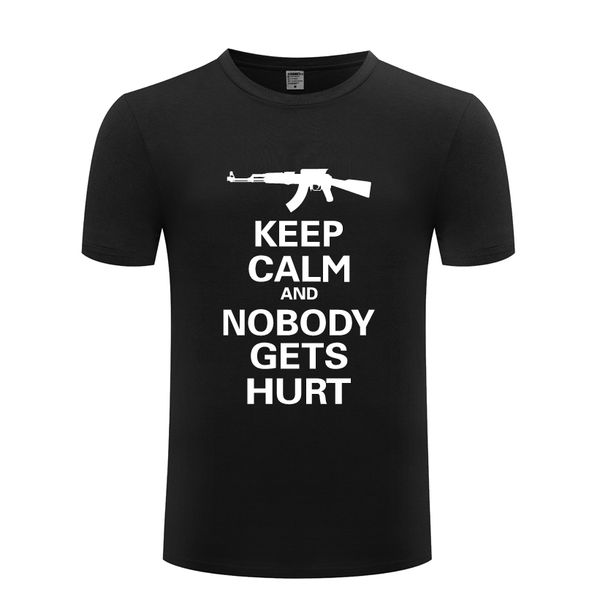 ak47 - держите calm nobody hurt получает новый творческий футболка футболка мужчины 2018 новый короткие рукава o шеи хлопка повседневный top
ak47 - держите calm nobody hurt получает новый творческий футболка футболка мужчины 2018 новый короткие рукава o шеи хлопка повседневный top