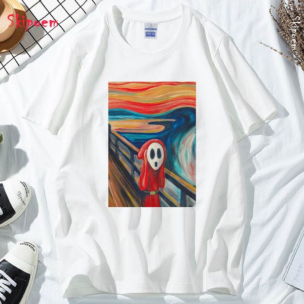 women's t-shirt shy guy scream women korean style harajuku vintage punk kawaii tumblr gothic aesthetic short sleeve clothes tees, White
women's t-shirt shy guy scream women korean style harajuku vintage punk kawaii tumblr gothic aesthetic short sleeve clothes tees, White