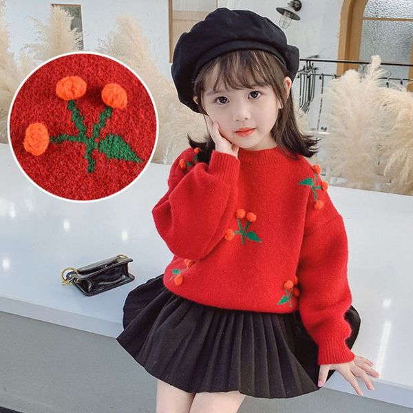 pullover 2021 autumn winter kids girl sweaters girls wool knitted jumpers fashion casual cherry sweater for 2 4 5 6 7, Blue
pullover 2021 autumn winter kids girl sweaters girls wool knitted jumpers fashion casual cherry sweater for 2 4 5 6 7, Blue