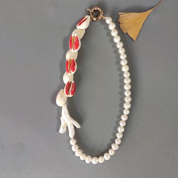 women unique charm pearl necklace natural shell shaped pearl stitching handmade bohemia jewelry accessories gift 2020 new choker, Golden;silver
women unique charm pearl necklace natural shell shaped pearl stitching handmade bohemia jewelry accessories gift 2020 new choker, Golden;silver