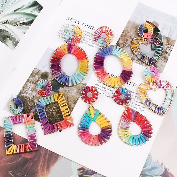 dangle & chandelier es1033 fashion multicolor handmade weave lafite drop earrings for women boho bohemia heart raffia statement jewelry, Silver
dangle & chandelier es1033 fashion multicolor handmade weave lafite drop earrings for women boho bohemia heart raffia statement jewelry, Silver