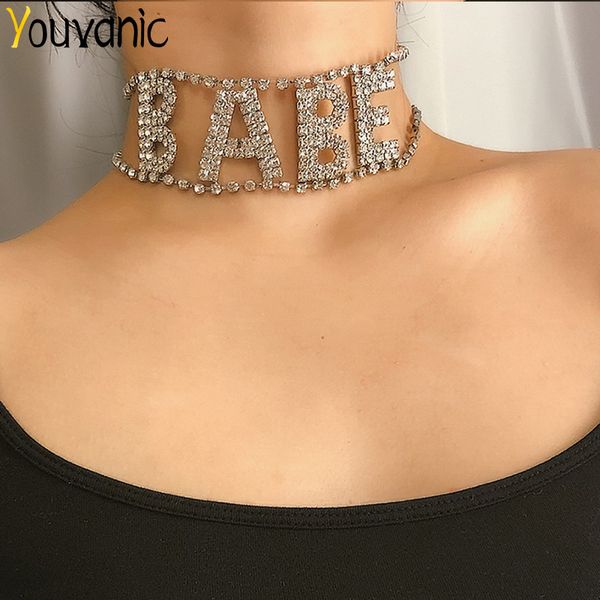 youvanic luxury wide crystal choker necklace for women hiphop babe letter necklace clavicle short chain neck collar jewelry 2345, Golden;silver
youvanic luxury wide crystal choker necklace for women hiphop babe letter necklace clavicle short chain neck collar jewelry 2345, Golden;silver