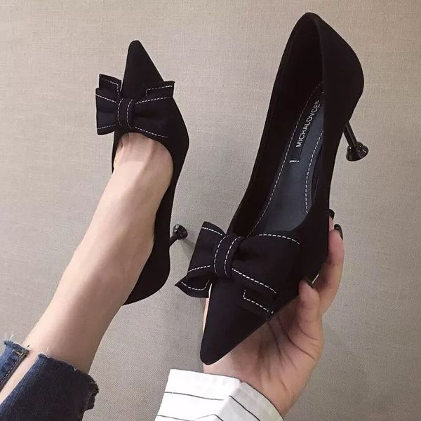 dress shoes cresfimix zapatos dama female fashion black bow tie flock stiletto heels for office lady casual pink summer heel c5974
dress shoes cresfimix zapatos dama female fashion black bow tie flock stiletto heels for office lady casual pink summer heel c5974
