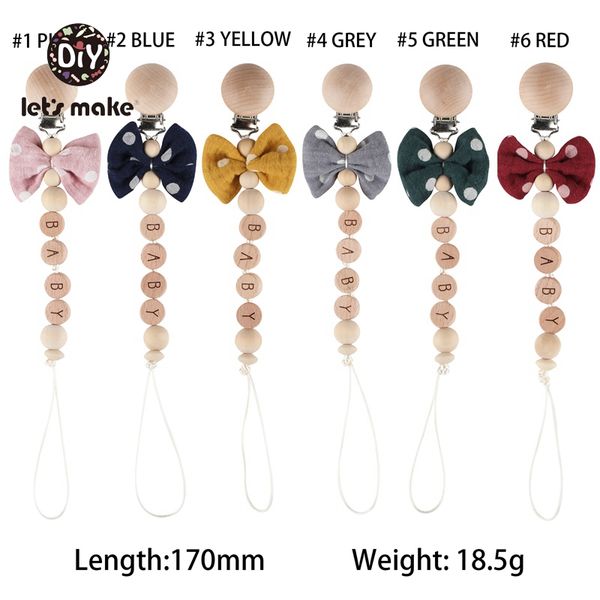pacifiers# let's make 1pc baby pacifier chain cotton bow clips wood nipple holder personalized alphabet beads teething
pacifiers# let's make 1pc baby pacifier chain cotton bow clips wood nipple holder personalized alphabet beads teething