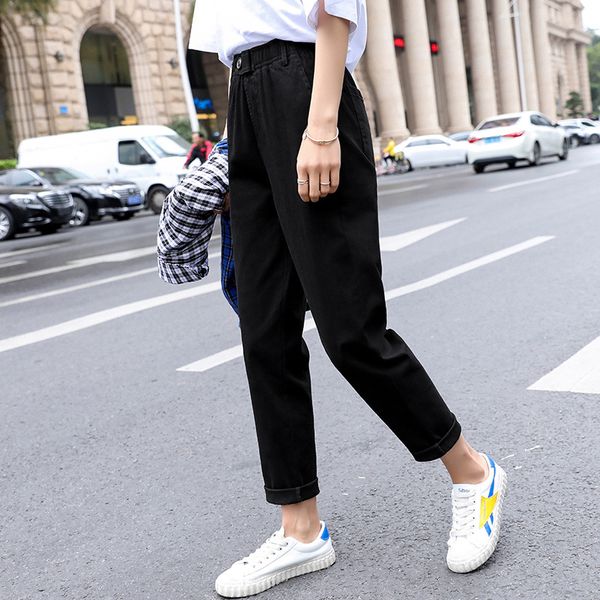 women's straight leg casual pants fashion slim high waist harem pants loose elastic waist large size women trousers, Black;white
women's straight leg casual pants fashion slim high waist harem pants loose elastic waist large size women trousers, Black;white