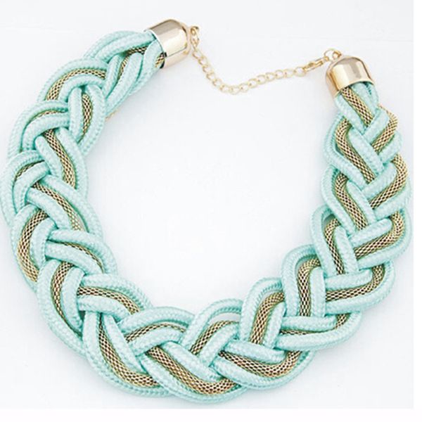 new women weaving rope multicolor choker necklace handmade girl exaggerated short statement necklace torques fashion jewelry, Golden;silver
new women weaving rope multicolor choker necklace handmade girl exaggerated short statement necklace torques fashion jewelry, Golden;silver
