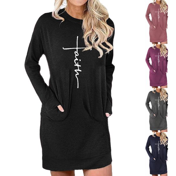 2020 autumn and winter new style women's hoodies & sweatshirts plus size cross letter print mid-length solid color pocket dress, Black
2020 autumn and winter new style women's hoodies & sweatshirts plus size cross letter print mid-length solid color pocket dress, Black