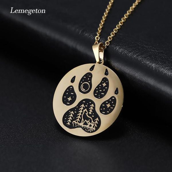 lemegeton cute footprints necklace lone wolf bear dog print necklaces stainless steel jewelry for women sweater necklace, Silver
lemegeton cute footprints necklace lone wolf bear dog print necklaces stainless steel jewelry for women sweater necklace, Silver