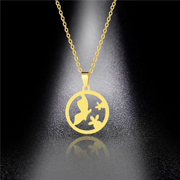 pendant necklaces cartoon glossy stainless steel five-pointed star necklace cute flower butterfly shape titanium wild wholesale, Silver
pendant necklaces cartoon glossy stainless steel five-pointed star necklace cute flower butterfly shape titanium wild wholesale, Silver