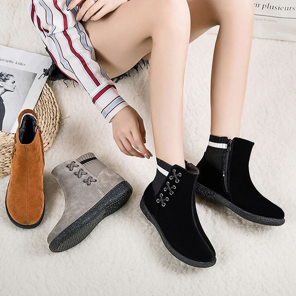 boots 2021 female fashion with zipper low heel sewing flock ankle women's casual comfortable style black/yellow shoes
boots 2021 female fashion with zipper low heel sewing flock ankle women's casual comfortable style black/yellow shoes