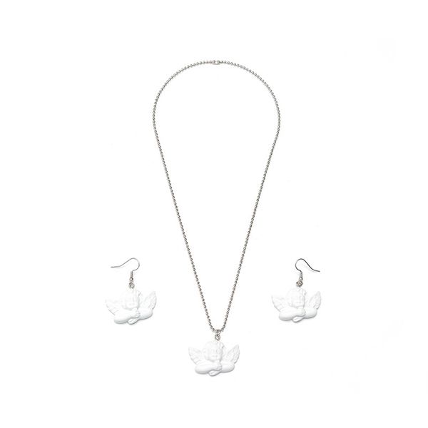 cupid angel beads pendant necklace set for women jewelry collares friends chains girl accessories aesthetics suspension xl10276, Silver
cupid angel beads pendant necklace set for women jewelry collares friends chains girl accessories aesthetics suspension xl10276, Silver