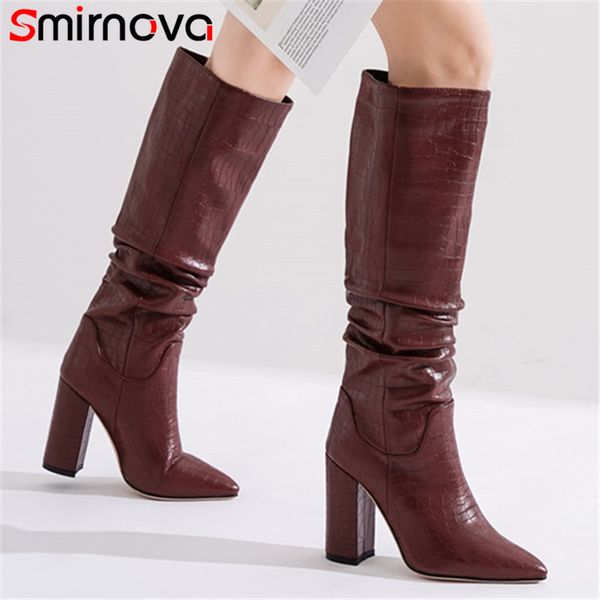 smirnova 2020 new arrive knee high boots women pointed toe pleated autumn winter high heel boots ladies shoes big size 43, Black
smirnova 2020 new arrive knee high boots women pointed toe pleated autumn winter high heel boots ladies shoes big size 43, Black